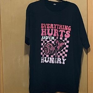 SHEIN Black Tee with Pink Graphic